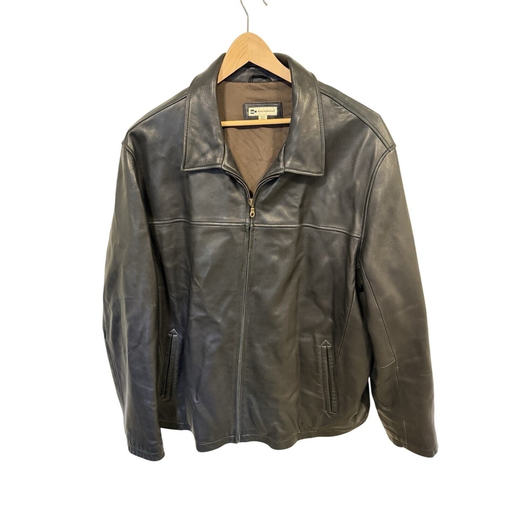 Vintage MOORES Mens Size 3XLT Black Leather Lambskin Jacket‎ Coat